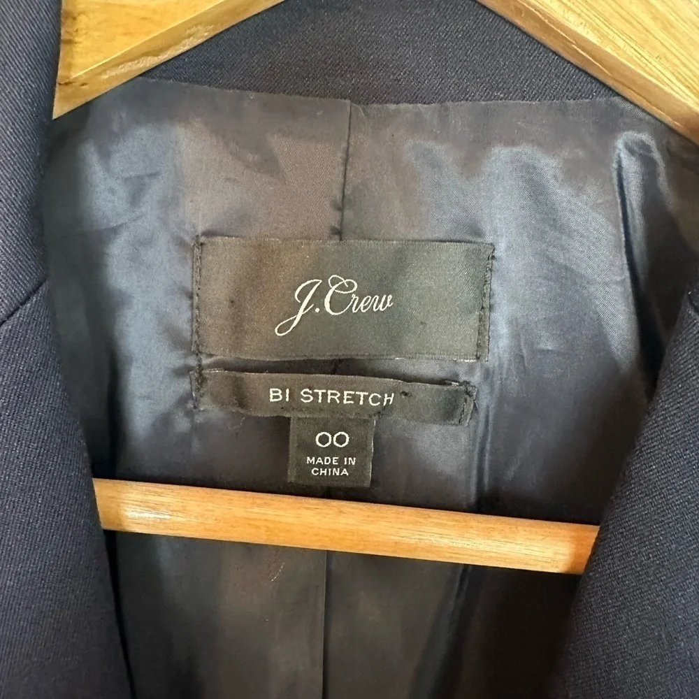 J. CREW Parke Blazer In Bi-Stretch Cotton Navy Blazer 00